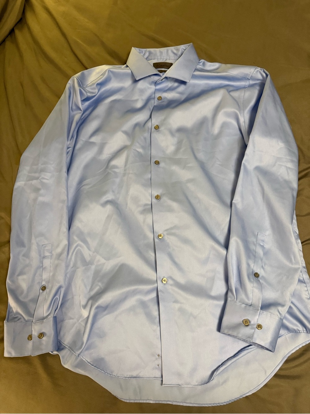 Calvin Klein blue 100% cotton dress shirt new without tags slim fit 17 34/35